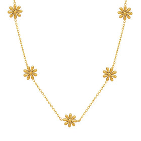 Wholesale Women Popular Daisy Flower 316l Stainless Steel Jewelry Necklaces for Ladies