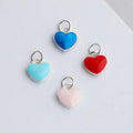 Personalized 925 Sterling Silver Cute Enamel Pink 3D Puffed Heart Pendant for DIY Jewelry Making