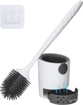 Toilet Brush Holder Silicone Toilet Bowl Cleaning Brush and Holder Set