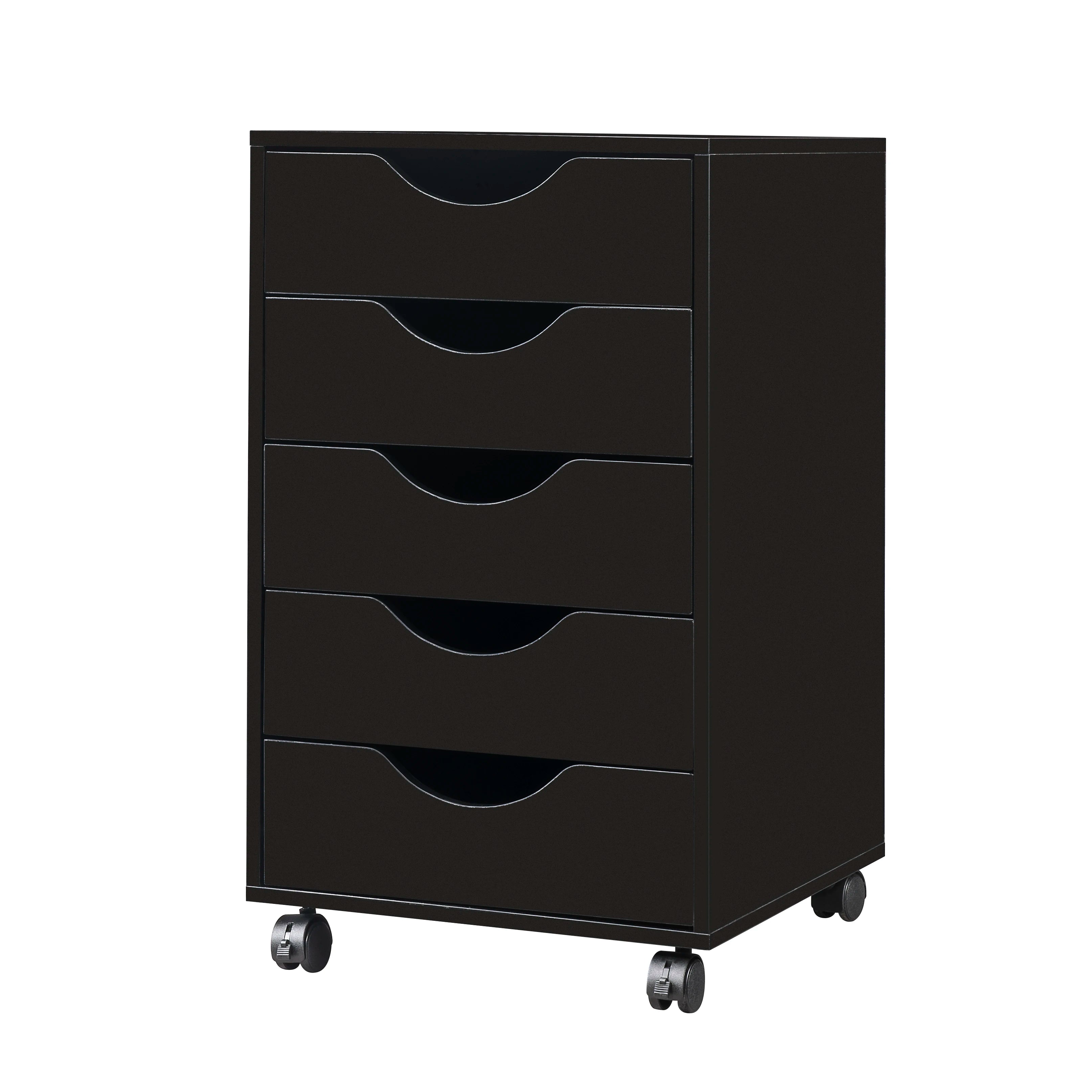 Handle Pull Cabinet 5 Drawer Mobile Storage Steel Cabinet Living Room Cabinets
