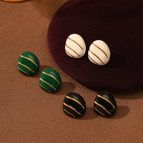 Hot Sale Custom Colorful Oil Dripping Stud Earrings Non Tarnish Hypoallergenic Stainless Steel Jewelry for Women Party