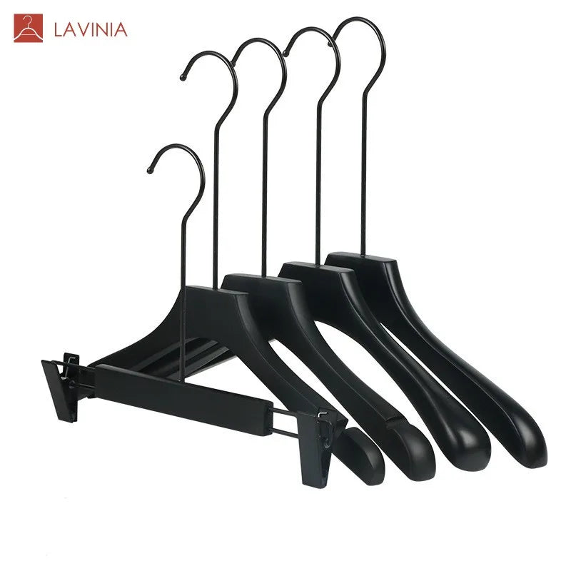 Black Women's Hanger Round Hook High Grade Shousehold Clothing Store Clothes Hanger Wood Hangers
