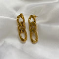 New Trendy Earring 18K PVD Gold Plated Cuban Chain Earring Stainless Steel Earrings Trendy Jewelry