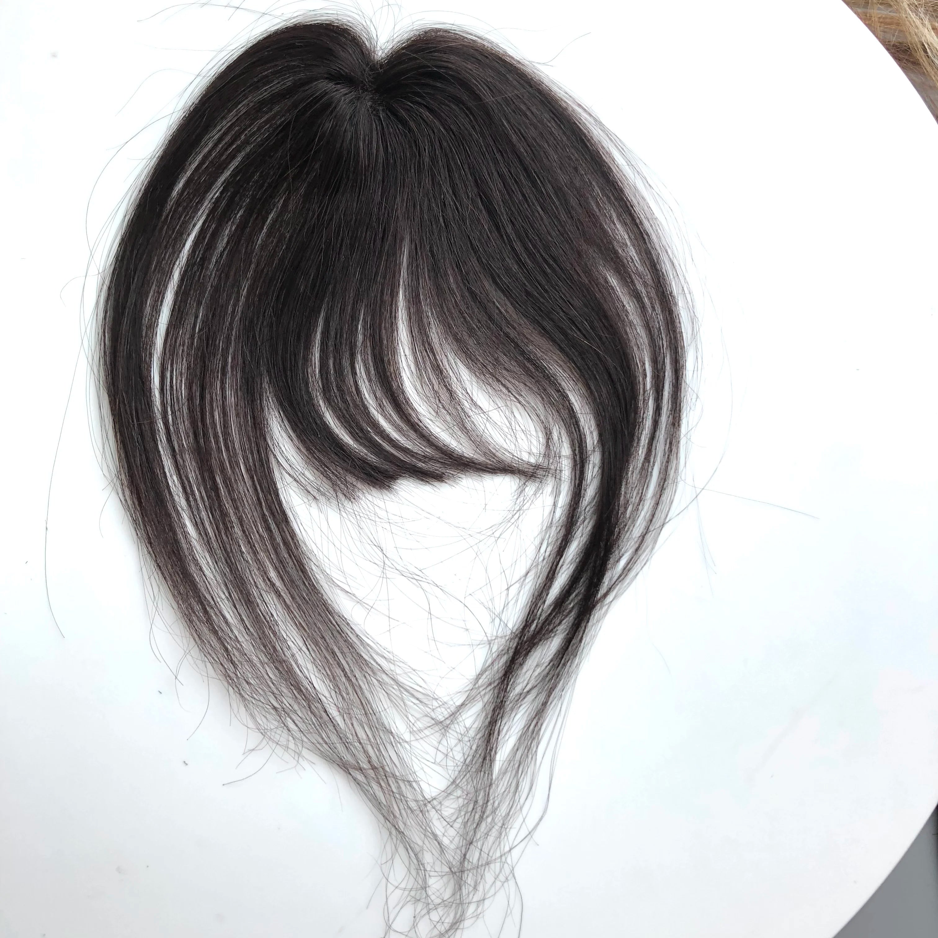 ML Chinese Remy Hair Bangs Toppers 613 Black & Brown French Style Clip-in with Temples