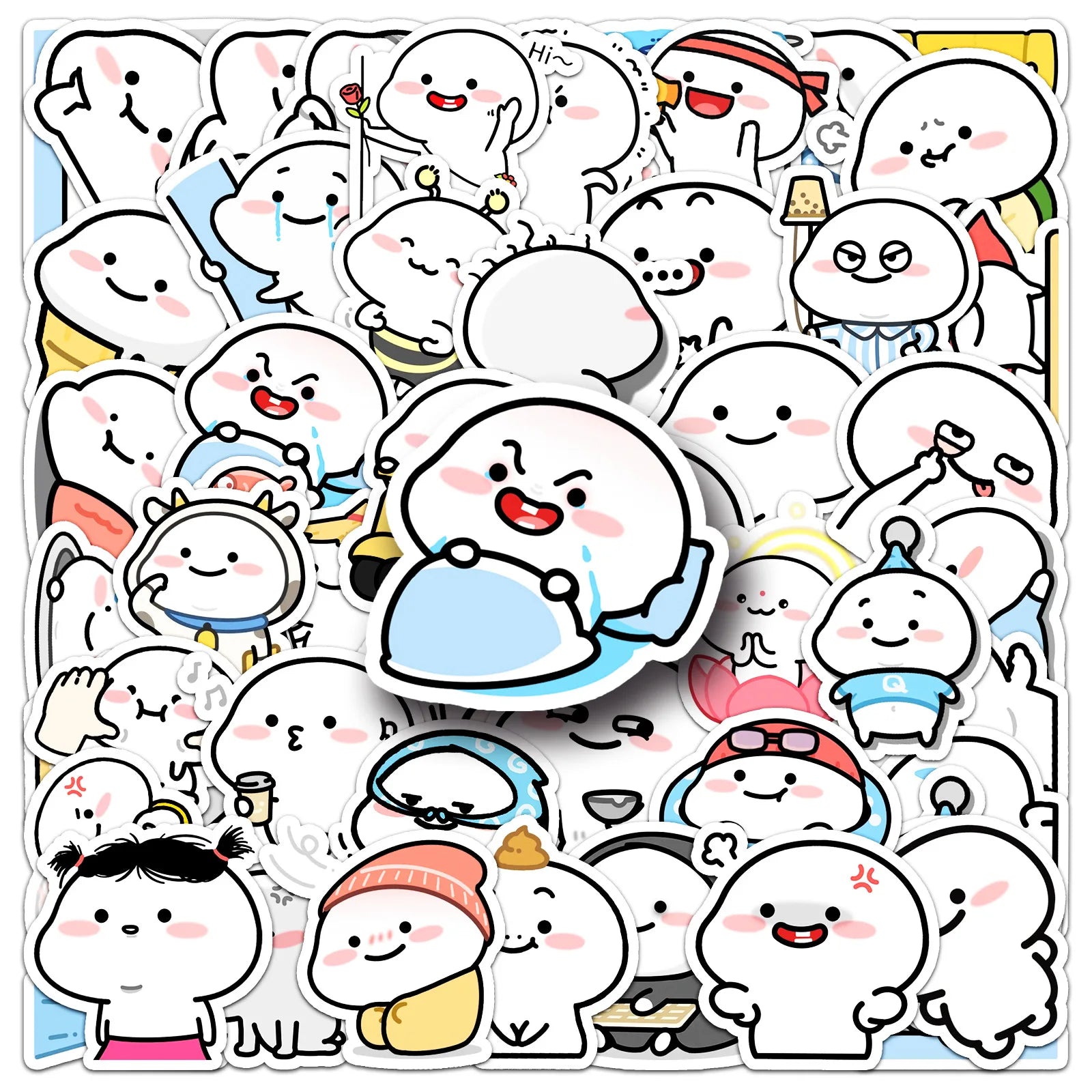 50PCS Funny Meme Cute Cartoon Doll Daily Life QUBY Sticker