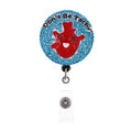 Custom Blue Rhinestone Retractable Badge Reel Nurse Doctor Work Accessories Sparkling Don't Be Tachy Custom Nurse Accessories