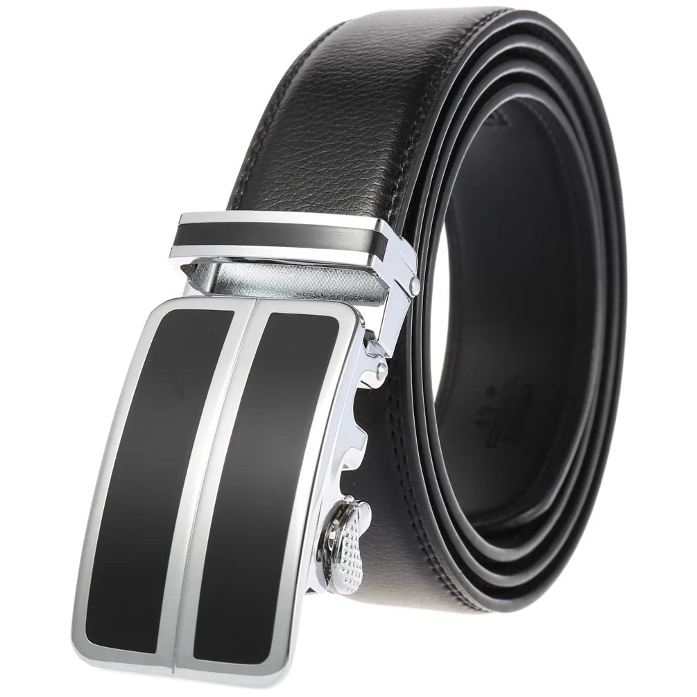 LY36-0074-2 Hot Sales Wholesale New Various Types 3.5cm Width Automatic Men Belt Leather Belts for Men Genuine Leather Belts