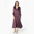 Graceful Advanced Solid Dress Women's Dresses Formal Vintage Burgundy Red Dress
