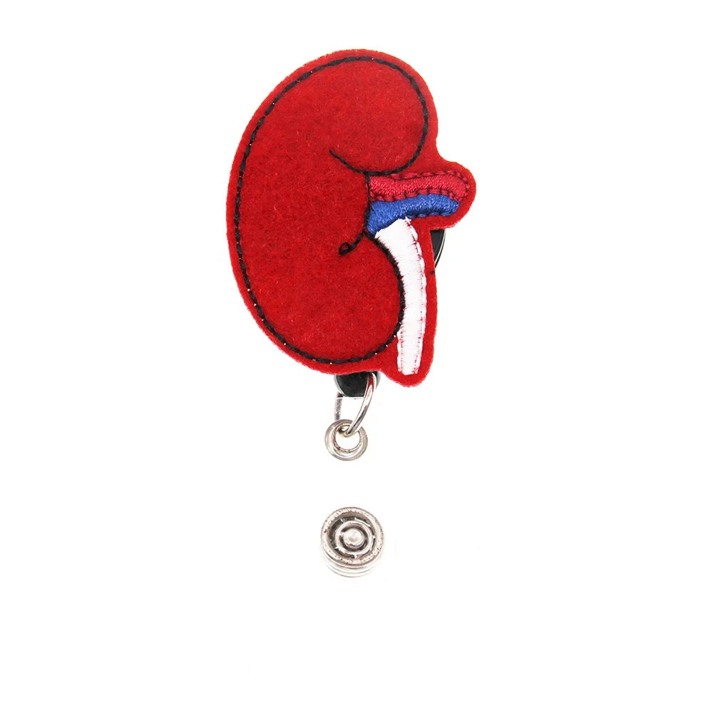 Wholesale Price Red Retractable Felt ID Badge Reel Stomach Holder Accessory for Nurses MegaBDM