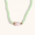 Dingran New Fashion Fresh Water Pearl Beads Necklace Gold Plated Waterproof Bead Necklace for Women