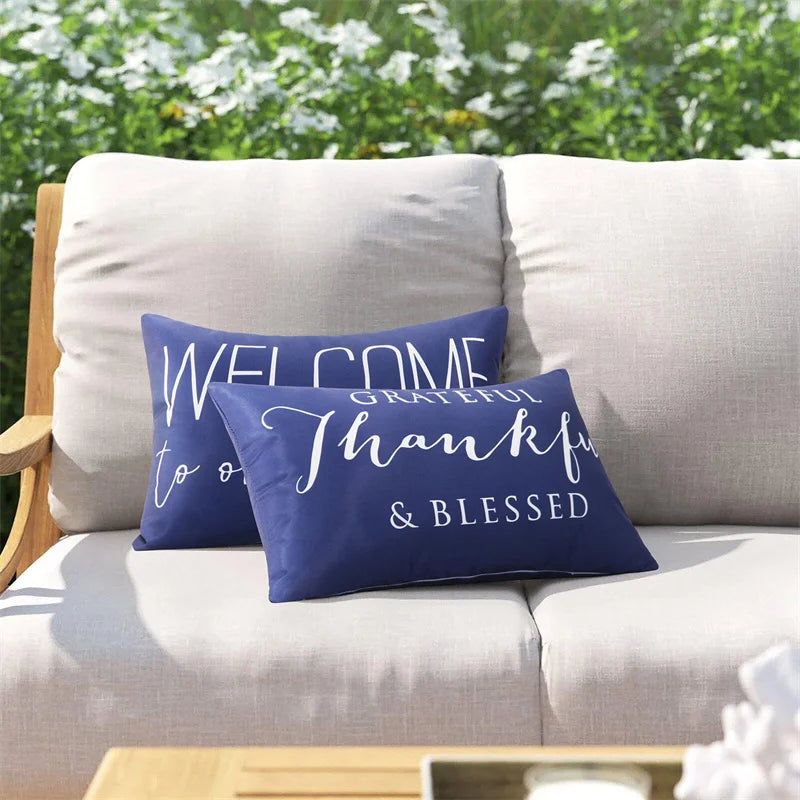 Decorative Outdoor Waterproof Throw Pillow Covers Square Pillowcases Geometric Patterns Cushion Covers Shell for Couch Garden