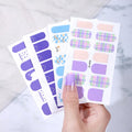 Solid Color and Striped Salon Nail Wraps DIY Nail Sticker Set 2D Women's Manicure Art Sticker