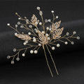 ML1475 Hot Sale Fashion Gold Leaves Hair Pin Bridal Handmade Pearls Hair Pin Wedding Hair Jewelry