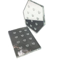 Custom Logo Polygonal Glass Glue Tray with 12 Heart Holes New Customizable Eyelash Extension Heart Glue Pallet Tiles Holder