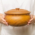 Guansen  Wooden Salad Bowl Acacia Wood Salad Bowls Set Large Salad Mixing Bowl with Lid