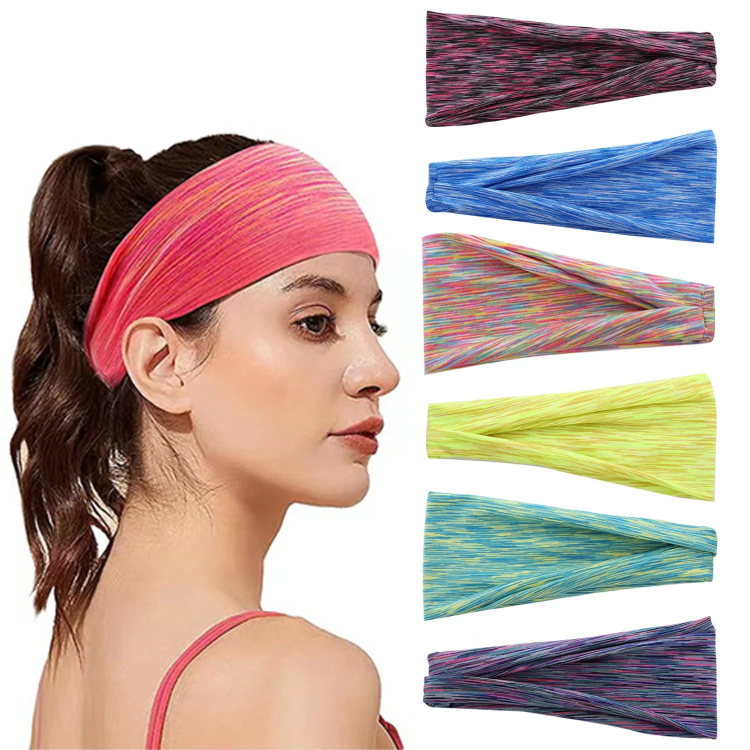 Hot Selling Colorful Elastic Sports Headband for Yoga Quick-drying Sweat Absorbing Fitness Headband for Men and Women Running