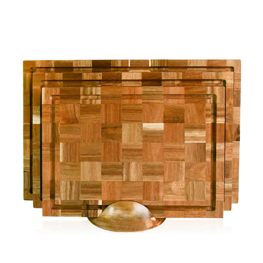 Youlike Large Bamboo Cutting Board with Holder Over Sink Chopping Board with Juice Groove Handle