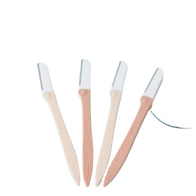 Beginner-Safe Folding Knife Set with Reusable Eyebrow Scissors Three-Color Folding Eyebrow Razor