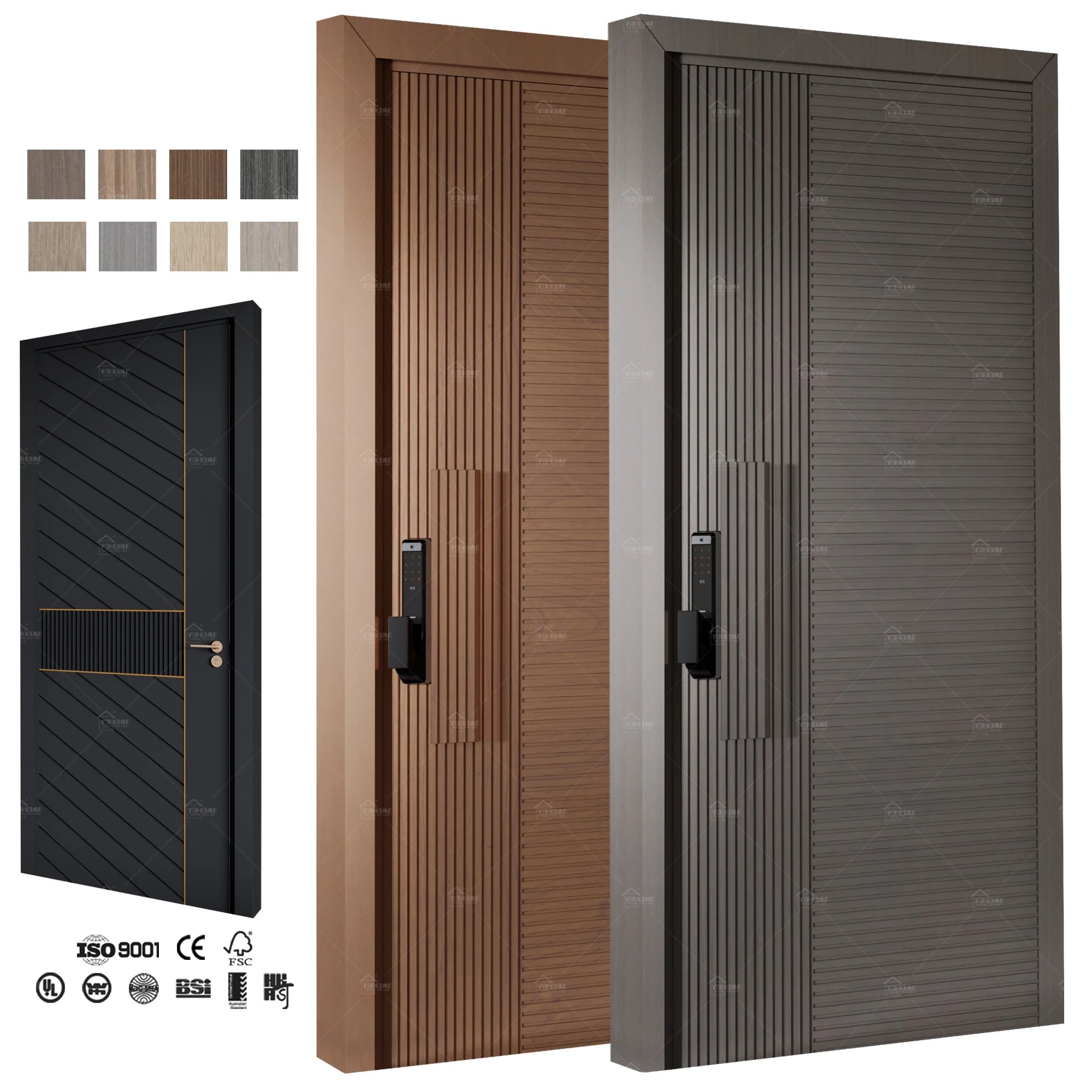 China Top Factory Door for Home Main Entrance Pivot Exterior Timber Doors for Houses Wooden Entrance Door