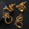 Hot Selling 24K Plated Jewelry Vintage Signet Ring Design Wedding Woman Man Snake Ring Wholesale Gold Fashion Woman Jewelry Ring