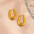 2025 New Trend 18k Gold Plated Waterproof Rope Twisted O-Shaped Stainless Steel Chunky Hoop Earrings for Women