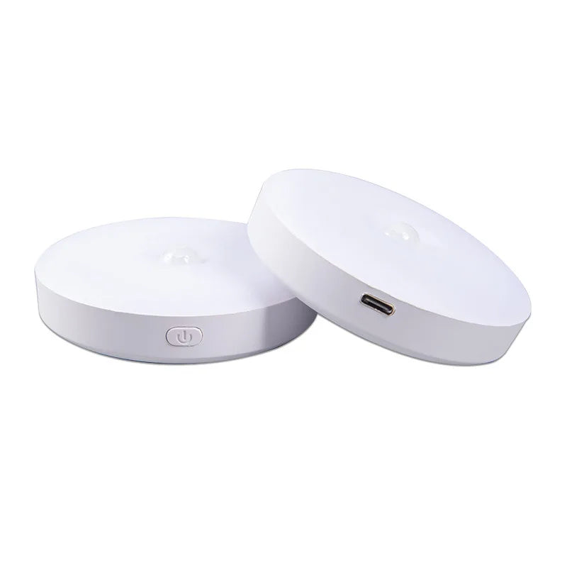 LED Magnetic Cordless Motion Sensor Night Light USB Rechargeable Built-in Battery Cabinet Lights for Bedroom Stairway Room