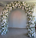 White Silk Roses Circle Flower Garden Arch for Wedding Birthday Christmas Party Stage Decoration Outdoor Home Use-Drop Shipping