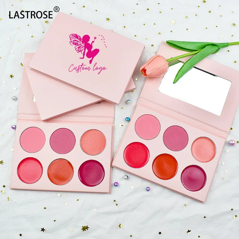 Wholesale Makeup Blush Palette 6 Colors DIY Private Label  Bronzer Blushes Palette Vegan Highlighter Cream Blush Powder