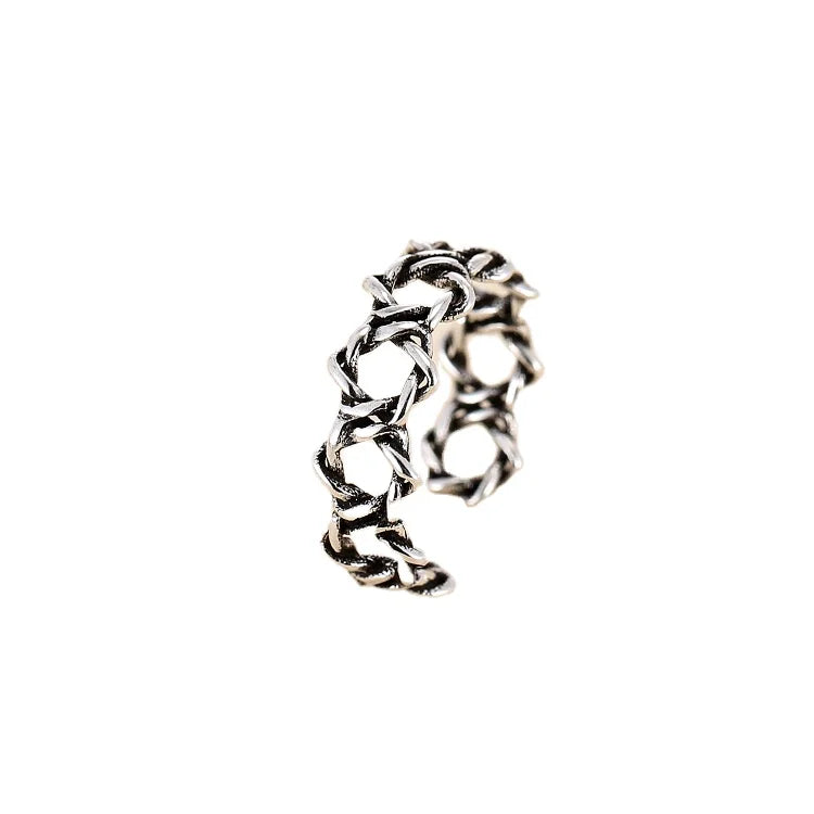 Retro Style Silver Plate Open Rings for Women Vintage Jewelry Accessories Fashion Adjustable Rings