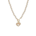 New Fashion Wedding Rhinestone Shell Heart Pendent Necklace Trendy Beads Necklace for Women