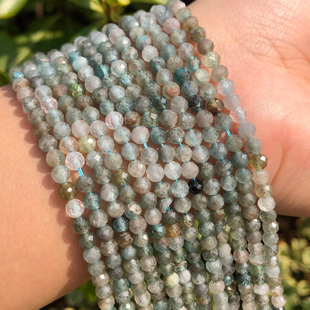 Wholesale 15inches Kyanite Blue Apatite Stone Beads 2mm/3mm/4mm Faceted for Jewelry Making