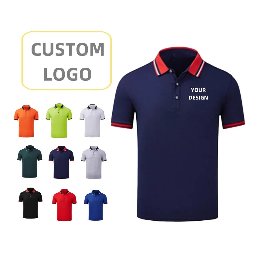 Factory Supply Custom Logo Solid Color Blank Golf T-Shirt for Men Business Cotton Plain Polo T-shirt