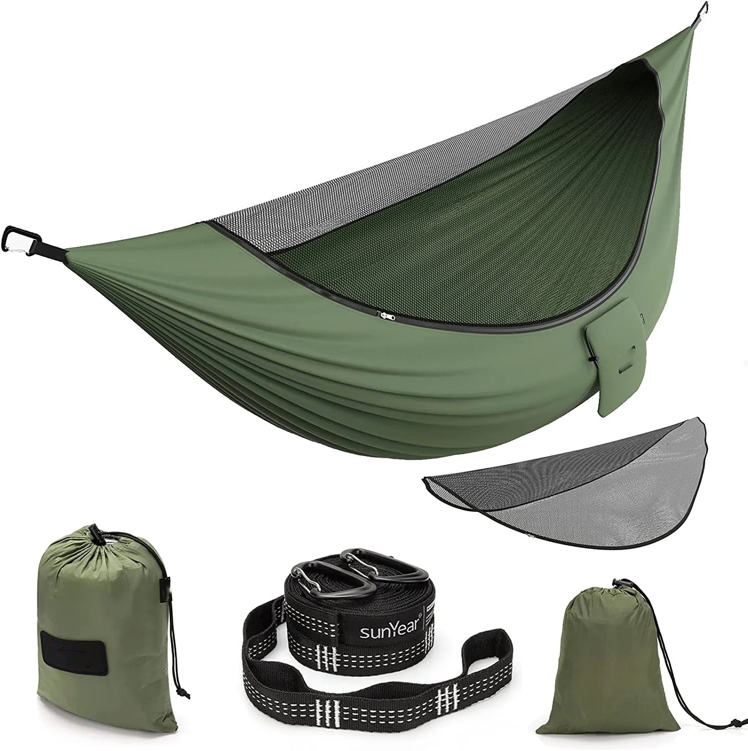 Woqi Camping Hammock with Removable No See Um Net Double Single Hammock
