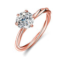 2022 1 Carat Engagement Rings 925 Sterling Silver VVS D Color Rose Gold Plated Prong Set Brilliant Cut Classic Moissanite Rings