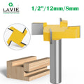 LAVIE 8 12mm 1/2' Shank 4 Edge T Type Slotting Router Bits Woodworking OEM Service