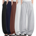 Custom Womens Winter Flat Fleece Lined Breathable Eco-Friendly 360g Solid Wide Leg Casual Workout Sweatpants Cotton Elastic