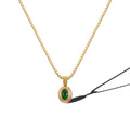 Fashion Jewelry 18K Gold Plated Stainless Steel Geometric Zircon Pendant Necklace Classic Gift for Women