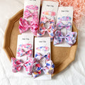 Factory Wholesale Custom Children Hair Accessories Toddler Girls Stain Fabric Hair Bow for Girls with Clips Valentines Hair Bow