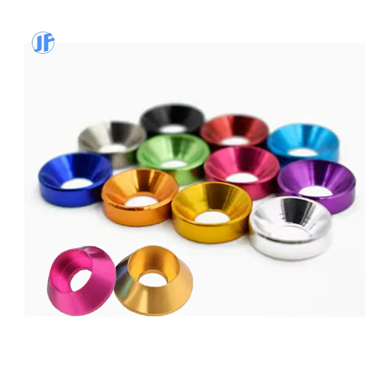 JF Aluminum Alloy Flat Concave Hole Washer with Countersunk Head M2-M8 Size Suitable for Aluminum Materials
