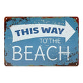 Unique Style Personal Custom Made UV Printed Metal Retro Tin Plaque Farmhouse Bathroom & Beach Sign Decor 20x30cm Rectangle