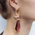 Autumn New ZA Long Resin Dangle Earrings for Women Fashion Geometric Party Wedding Dinner Jewelry Accessories