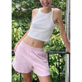 F230590 Summer Custom Logo Casual Multi Candy Colors Sportswear High Waisted Plain Cotton Shorts Sweat Shorts Female