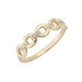 LOZRUNVE Gold Jewelry 925 Sterling Silver Delicate Ladies Chain Link Ring 18k Gold Plated
