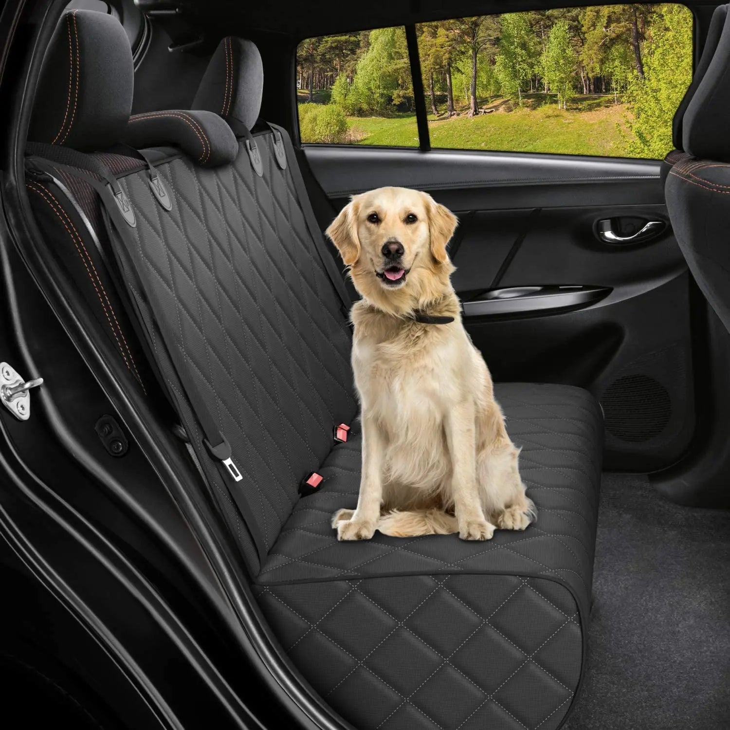 Bench Dog Car Seat Covers with Side Flap Dog Seat Cover for Cars Trucks Waterproof  Pet Seat Cover for Dogs