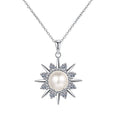 Natural Freshwater Pearl Moissanite Sunflower Pendant Necklace Fashion 925 Sterling Silver Women Fine Jewelry Custom Wholesale