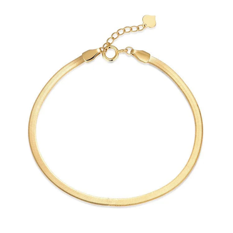 Ins Luxury S925 Sterling Silver Female Minimalist Jewelry Snake Chain Bracelet Snake Bone Bracelet Snake Chain Bracelet