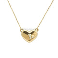 1000S Trendy 18K Real Gold Natural Diamond Heart Pendant Necklace for Women Round Brilliant Cut Anniversary Jewelry