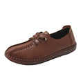 Mother's Shoes Suitable for Spring and Autumn Lace-up Flats for Middle-aged and Elderly Individuals Non-slip Flat Leather Shoes