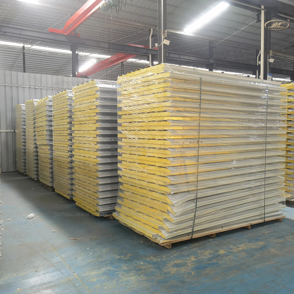 Sandwich Panels for Warehouse75mm Walls and Roofs Insulated Glass Wool Sandwich Panel Acoustic Rock Wool Sandwich Panel Lebanon
