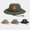 Custom Logo Outdoor Wide Brim Bucket Hats for Fishing Casual Party Daily Use Solid Color Safari Hats Customized Logo for Camping